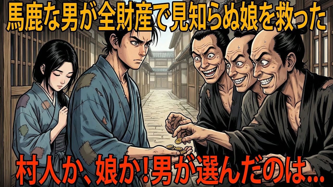 馬鹿な青年は稼いだ金をすべて見知らぬ娘を救うために差し出した…村人か娘か、彼が選んだ瞬間に人生は一変した | 民話 | 野談 | 時代劇 | 昔話 | 説話 | オーディオブック | 伝説
