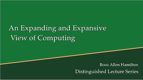 Computer Science Lecture Series: An Expanding and Expansive View of Computing