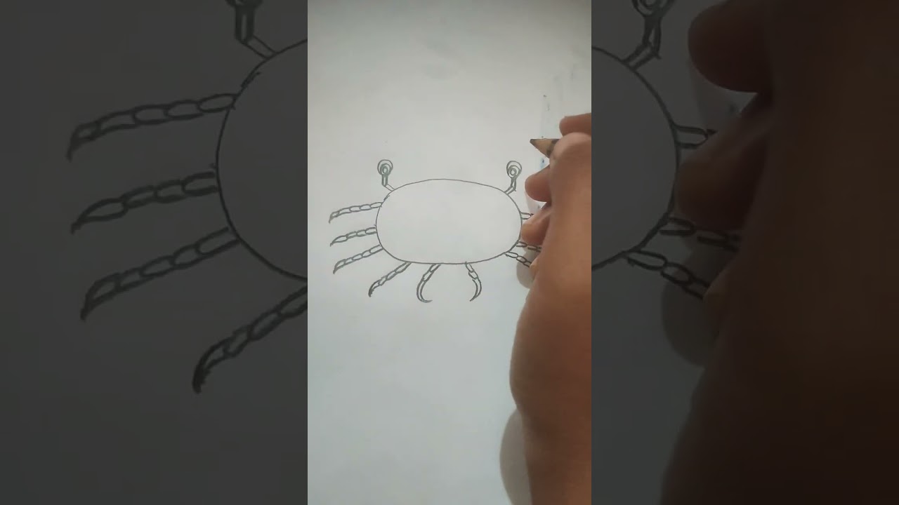 A crab 🦀 drawing and painting 🎨🖌️ in 