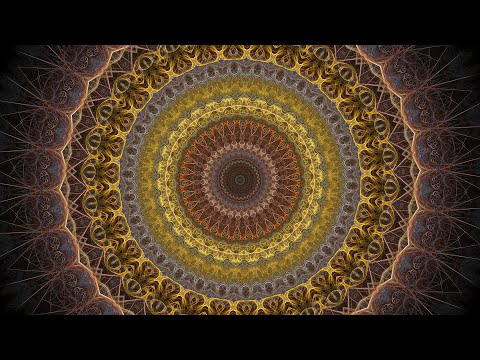 4K Gold Fractal Flame Radial Kaleidoscope with Lots of Lines and Details to Trip On (2-Minute Loop)