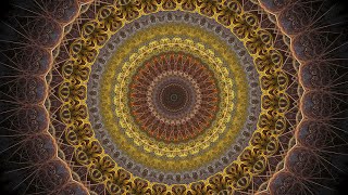 4K Gold Fractal Flame Radial Kaleidoscope with Lots of Lines and Details to Trip On (2-Minute Loop)