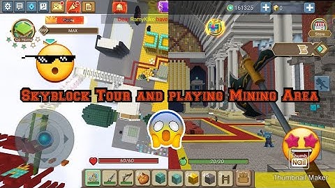 Skyblock/Island Tour and Playing Mining area (BlockMan Go)