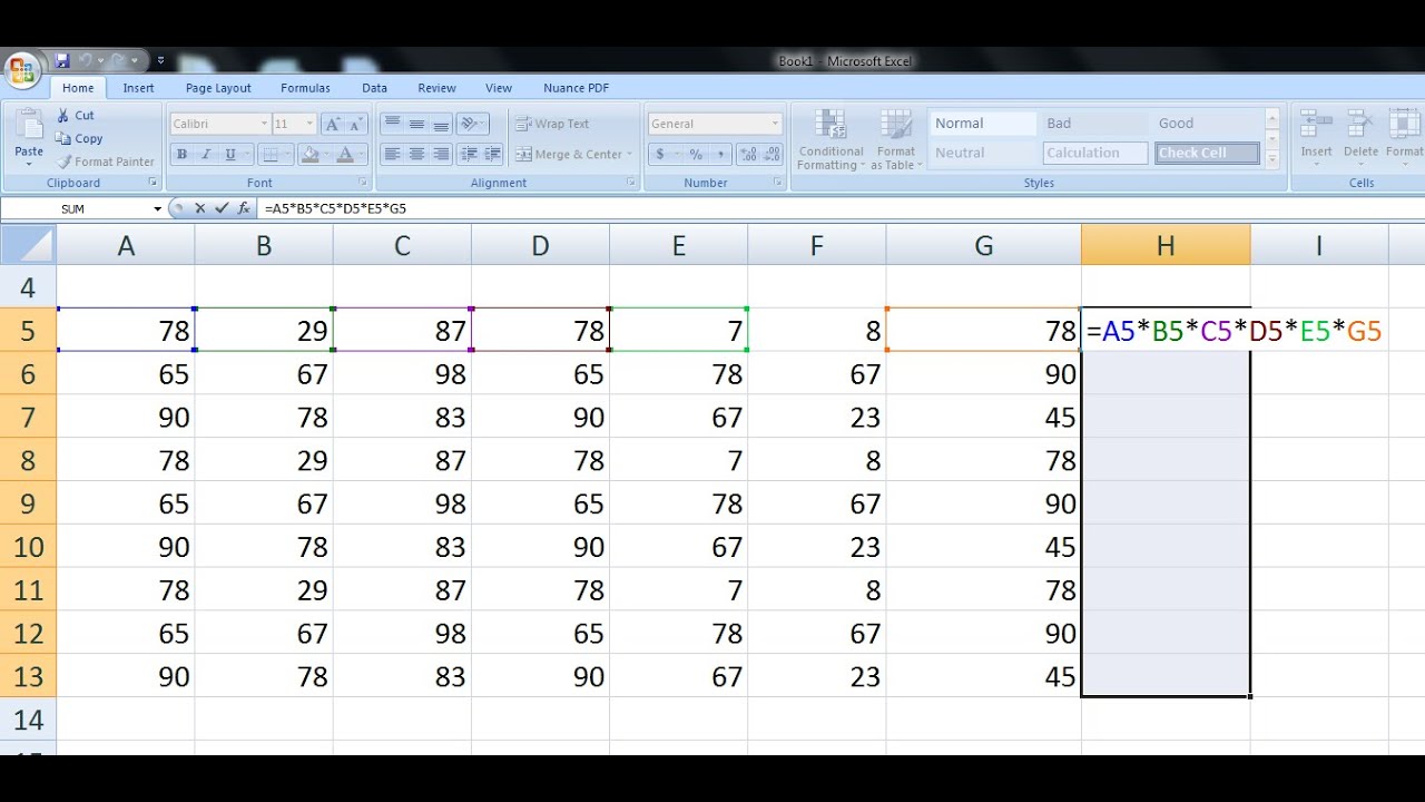 excel shortcut keys display formula