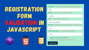 Responsive Registration Form Validation in JavaScript | Bootstrap 5 Tutorial