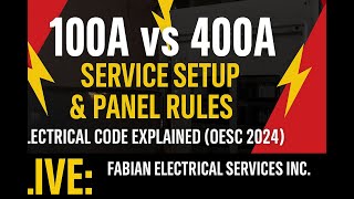 LIVE: 100A vs 400A Service Setup & Panel Rules | Electrical Code Explained (OESC 2024)