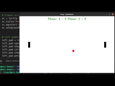 Pong Using Turtle in Python
