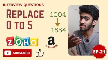 Zoho Interview Question | Replace 0 to 5 | Daily Dose-21 | Tamil | code io
