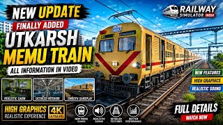 Railway Simulator India | New Update Finally Utkrish Memu Train Add All Info 🔥👍 screenshot 5