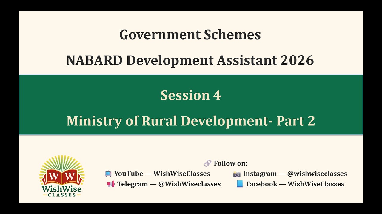 NABARD Development Assistant 2026 | Most Important Government Schemes for Mains | (Part – 4)