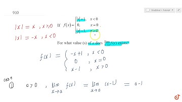 If `f(x)=[|x|+1, x lt 0 0, x=0|x|-1, x gt 0`...
