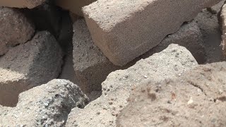 stoney sand cement chunks and slabs crumbling in water | asmr |