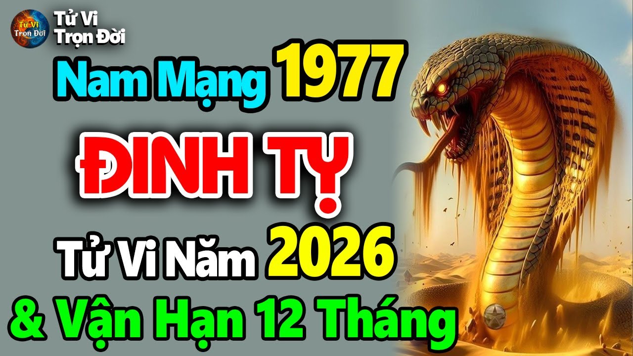 Tử vi Đinh Tỵ 1977 nam mạng, năm 2026: Rắn lột xác hóa Rồng, công danh ...
