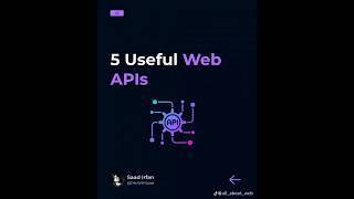 5 useful web APIs #api #webapi