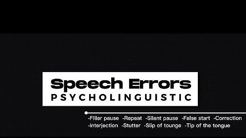 Speech Error Example