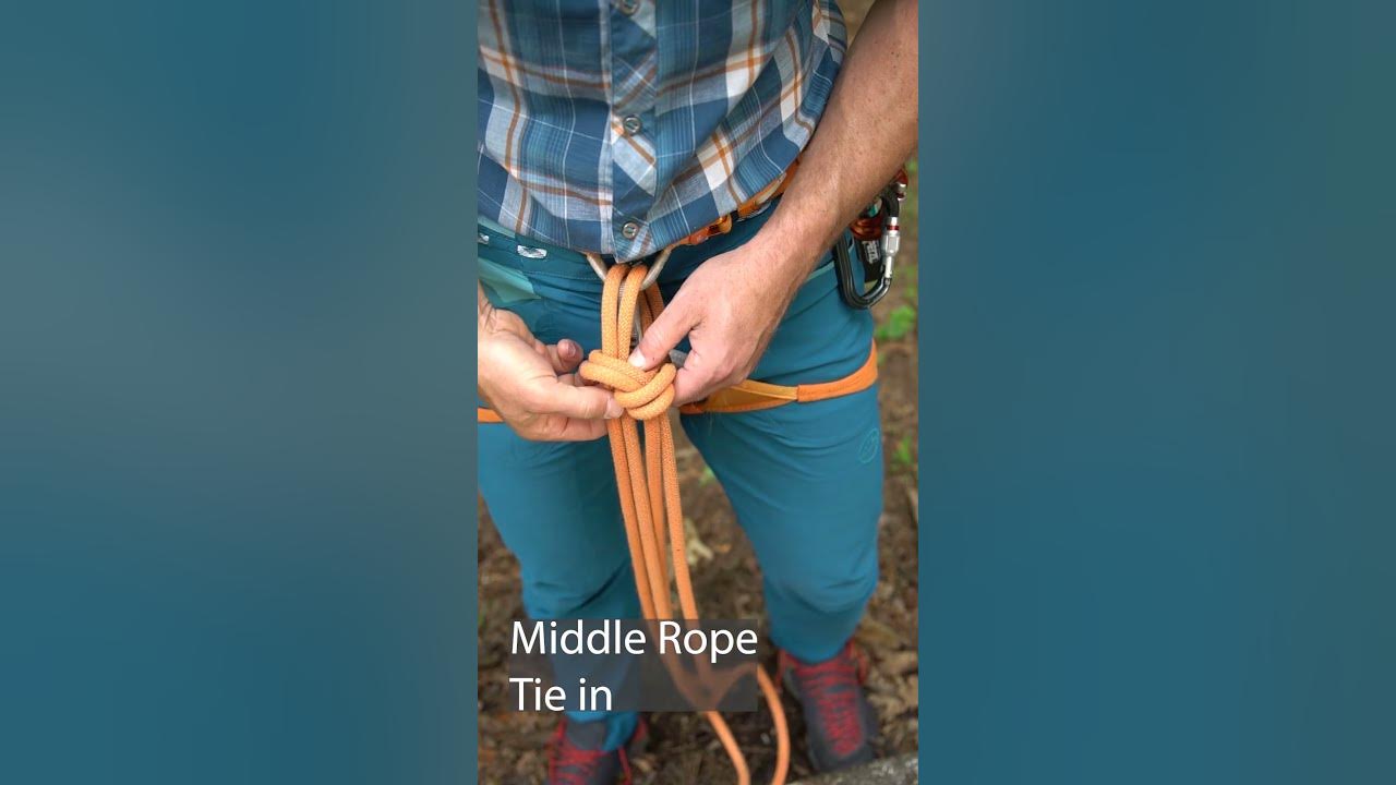 Middle Rope Tie In for Climbing #knot #rope #rockclimbing 