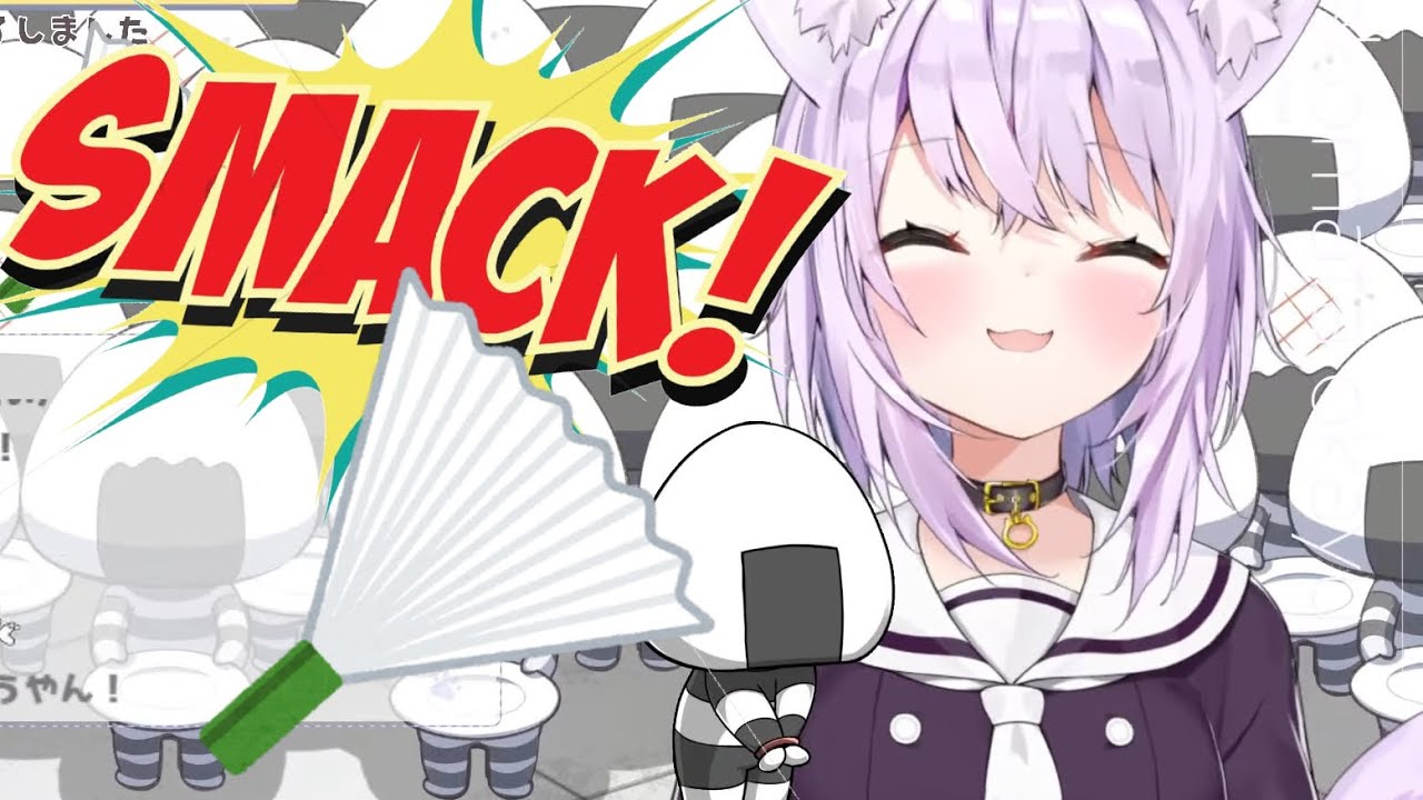 Okayu Keeps Smacking Her Fans With a Paper Fan [Hololive]