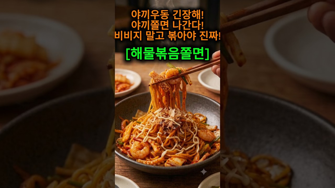 야끼우동 긴장해! 비비지 말고 볶는 '해물 야끼쫄면' 황금레시피 레시피 숏폼 썸네일