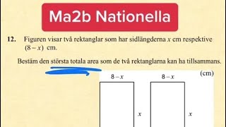 Matte 2 b Nationella prov svår fråga