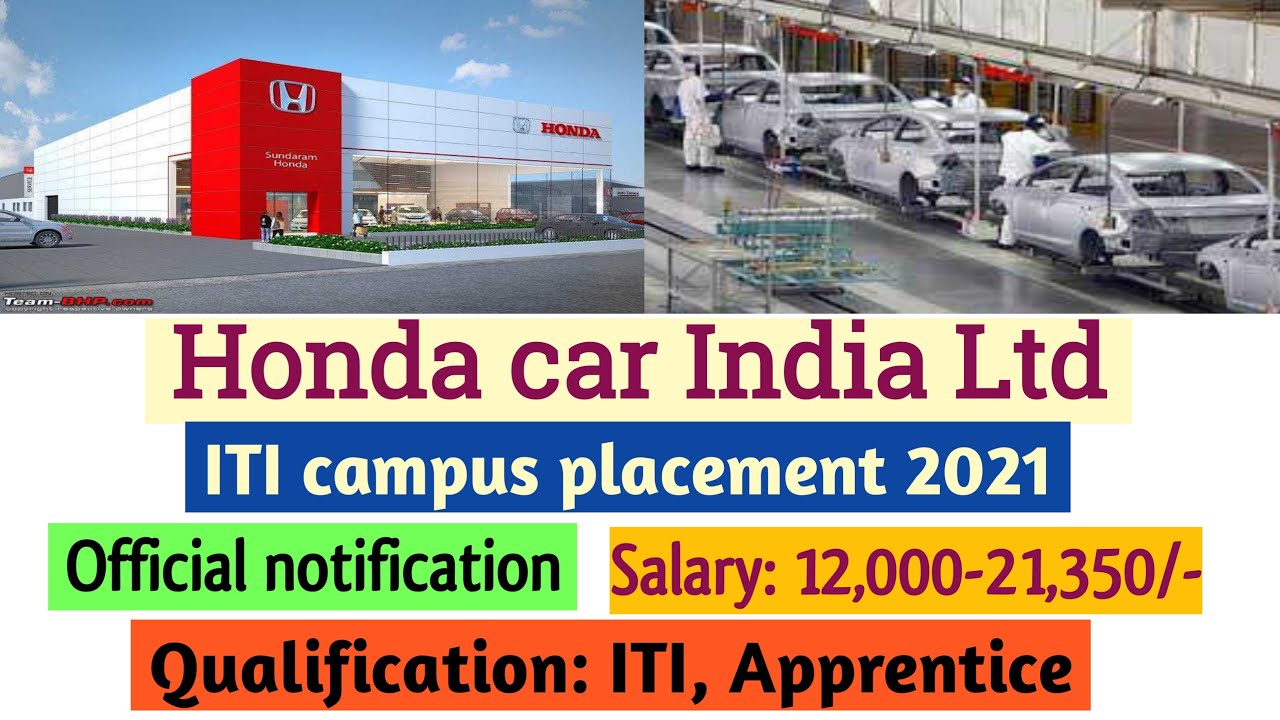 Honda Car India Ltd ITI campus 2021 | Honda car job vacancy 2021 | ITI campus placement Kota | ITI
