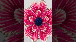 hand embroidery straight stitch fantastic flower embroidery tutorial #shorts