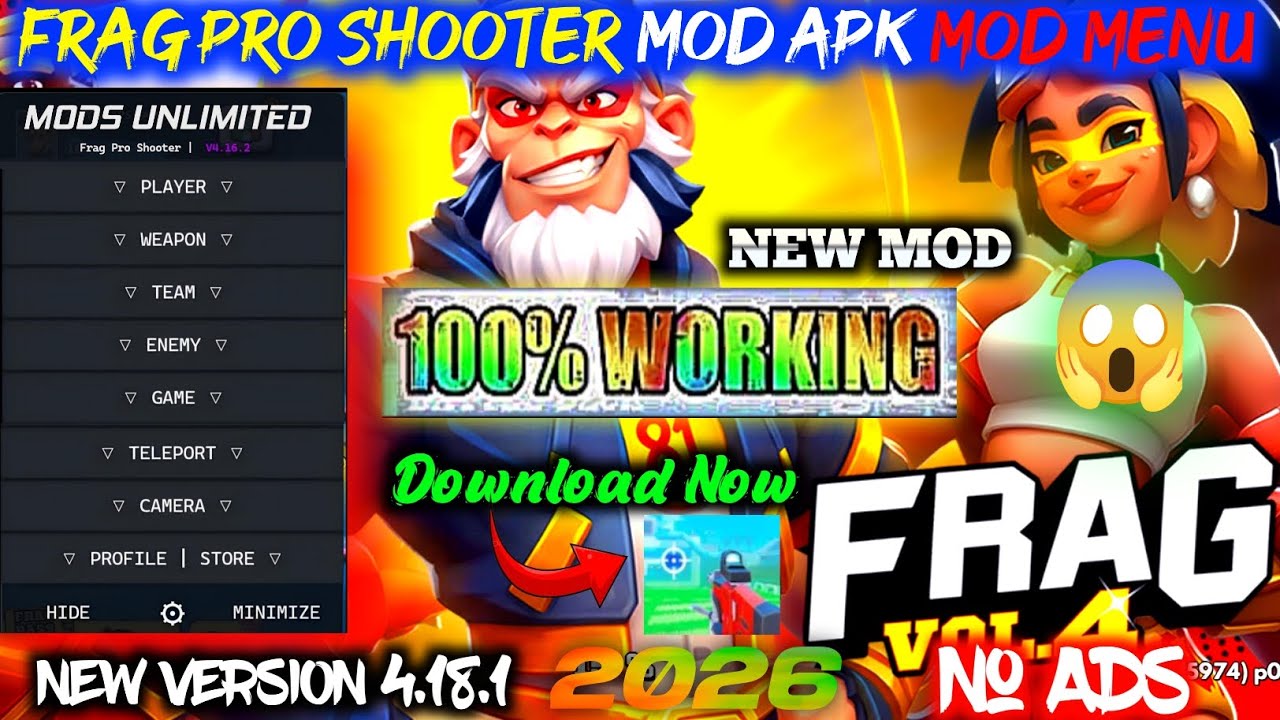 FRAG PRO SHOOTER MOD APK v4.18.1| UNLOCK ALL CHARACTERS & CARDS | UNLIMITED COINS & DIAMONDS| NO ADS
