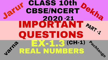 EX 1.3 l Most Important MCQ`s l Chapter 1  l Real Number l Class 10th Maths