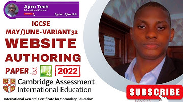 IGCSE ICT (0417/0983) Paper 3 Website Authoring May June 2022 Variant 32 | Microsoft Expression Web