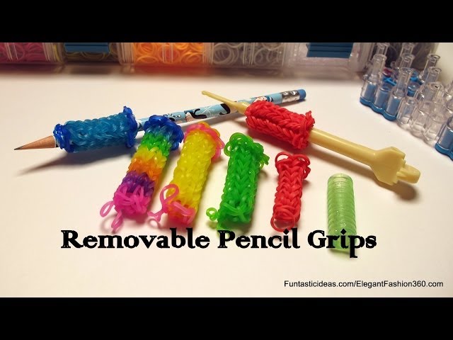 Perfect crochet hook grips with rainbow loom! Followed tutorial for pencil  grips from the parenting chann…