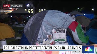 ProPalestinian encampments continue on UCLA campus