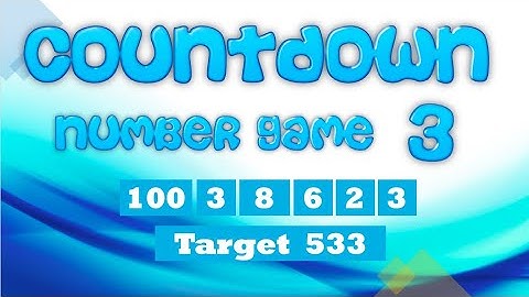Countdown Numbers Game 3. Can you solve this ? Numbers Game.