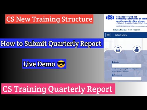 How To Submit Quarterly Report CS Student | ICSI Training Quarterly Report | CS Trainee Quarterly |