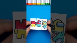 GUESS this Among Us Characters ❤️💛 #feedshorts #art #amongus #diy #papercraft