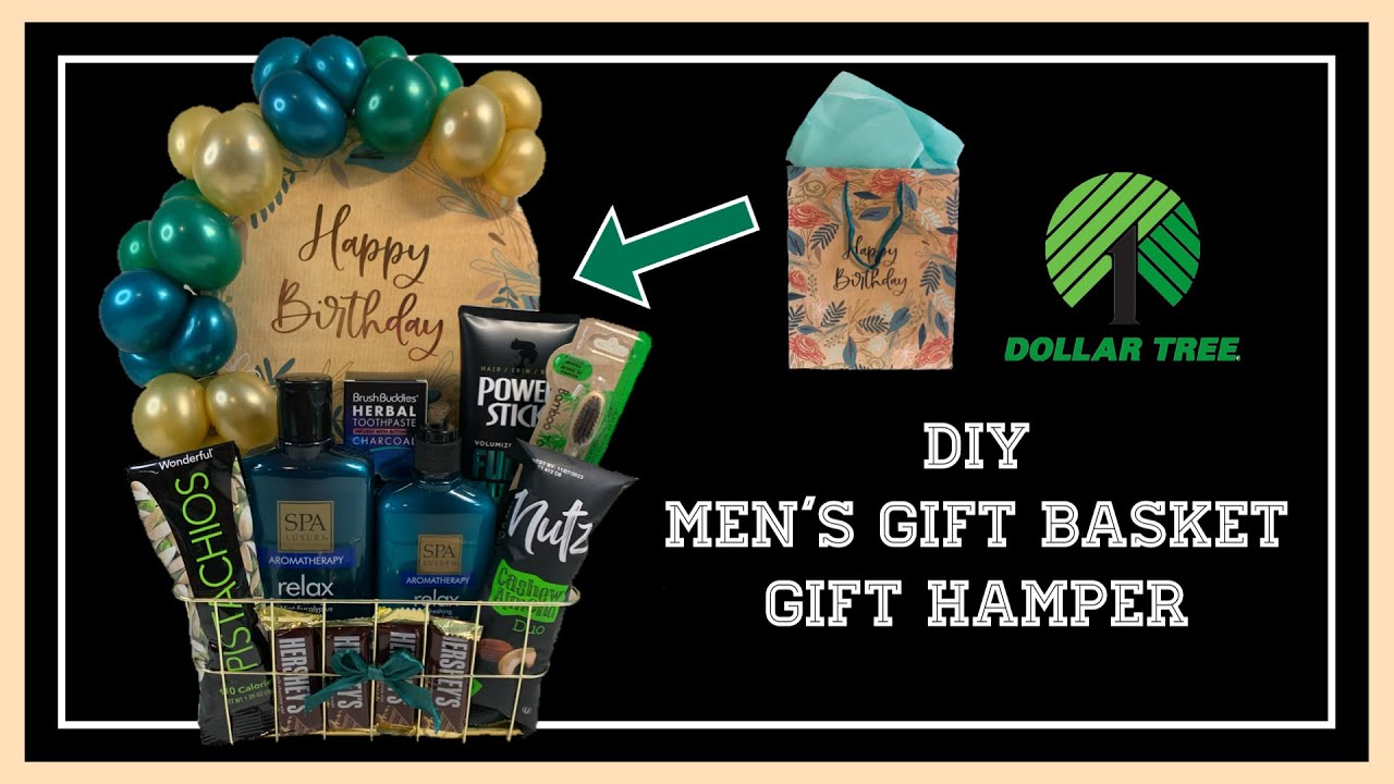 How to make a GIFT BASKET for BOYFRIEND or HUSBAND | Dollar Tree DIY ...