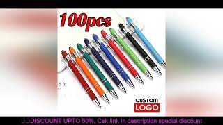 100 Pcs Light - Metal Capacitive Universal Touch Screen Stylus Ballpoint Pen Free Custom Logo Writin