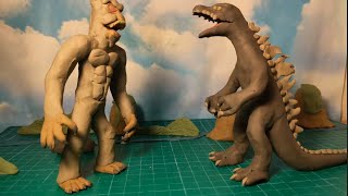 Wolfman vs Godzilla: Epic Battle stop motion animation 