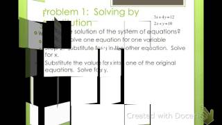 Algebra 2 Solving Systems Algebraically (3-2)