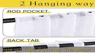 NICETOWN 2 Panels Weighted Waterproof Rod Pocket Back Tab Indoor/Outdoor Sheer Curtains 108" L Ligh
