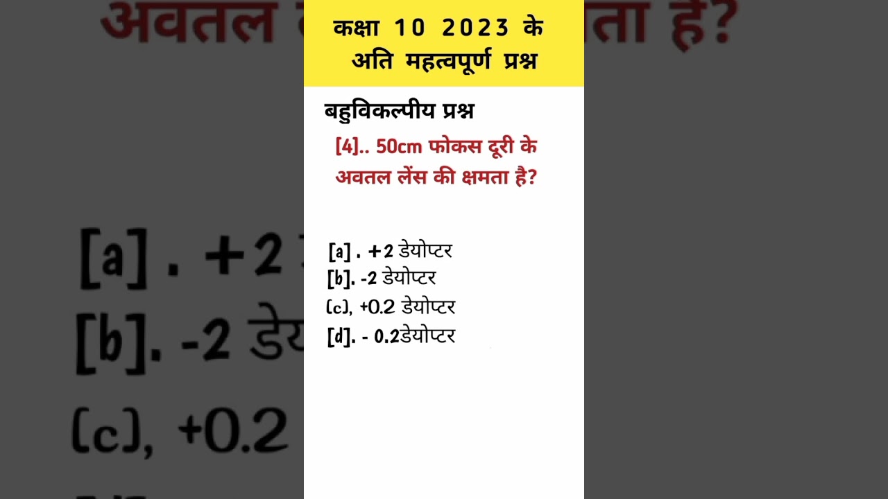 Up Board 2023 Science objective question 