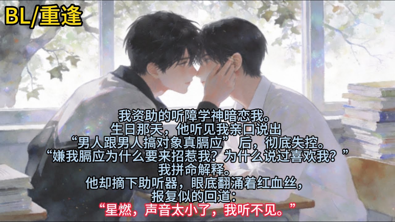 我资助的听障学神暗恋我。生日那天，他听见我亲口说出 “男人跟男人搞对象真膈应” 后，彻底失控……
