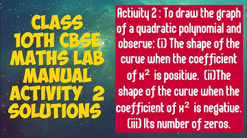 CLASS 10TH MATHS LAB MANUAL ACTIVITY 2 SOLUTIONS 2022-23