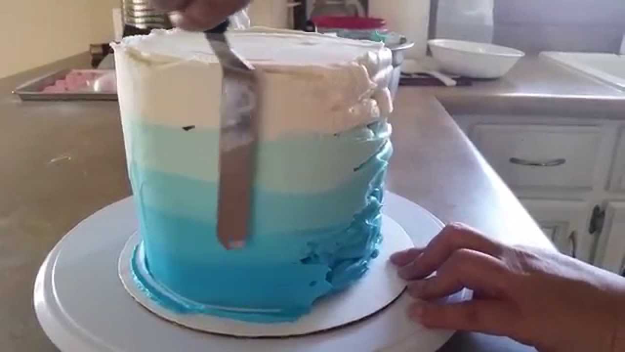 How I frost my Ombre cake - YouTube