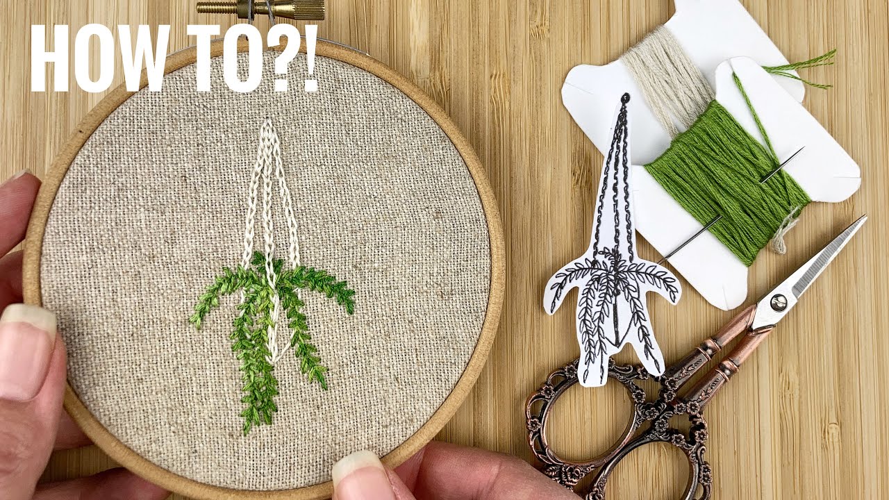 How to Embroider a Plant Hanger (Interior Design Embroidery) YouTube
