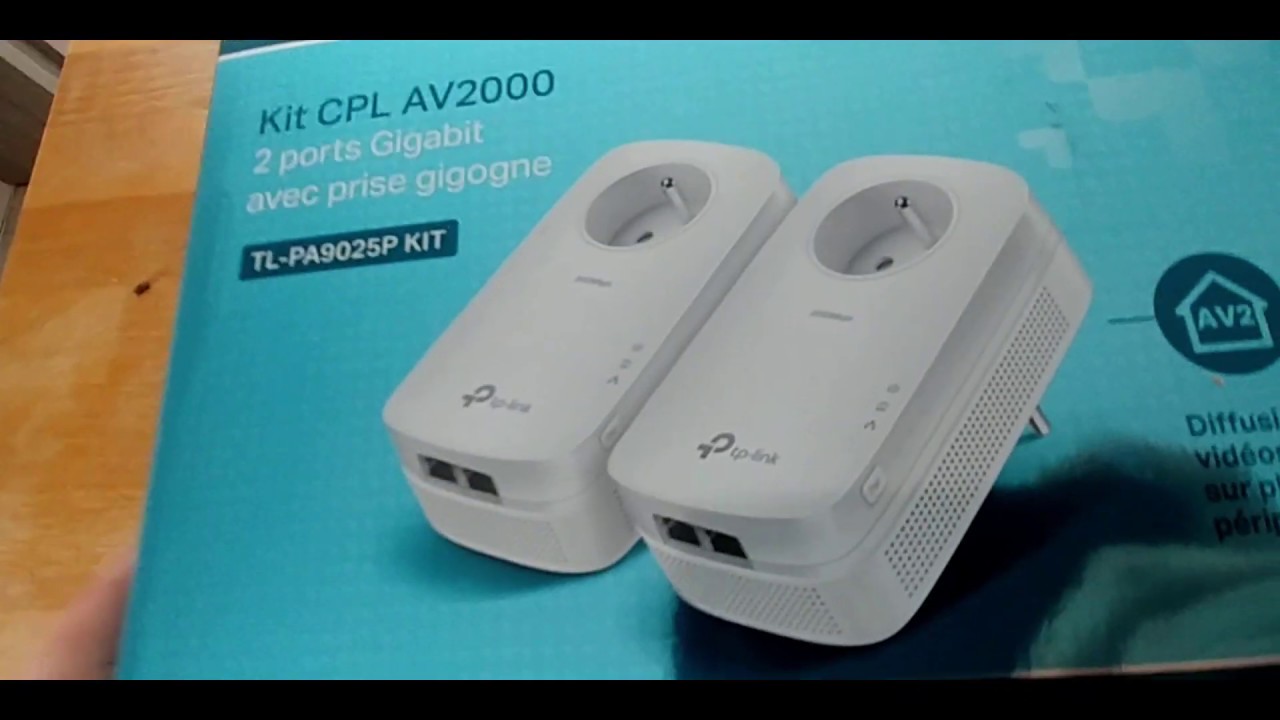 Kit de 2 prises CPL TP-Link CPL 2000 Mbps avec 2 ports Ethernet Gigabit et  Prise intégrée TL-PA9025P –