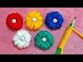 Amazing trick with pencil  easy woolen flower craft idea