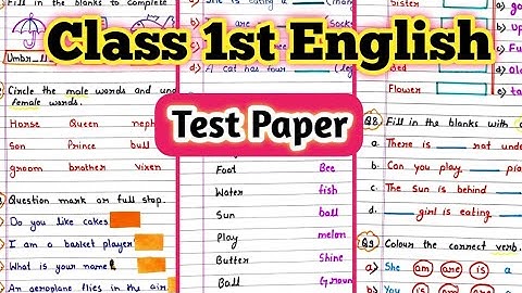 Class 1 English Half Yearly Question Paper| Class 1 Half Yearly Question Paper| Class 1 English