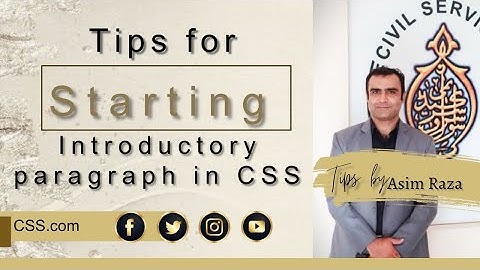 How to Start Introductory paragraph In CSS| Tips by Sir Asim Raza PAS