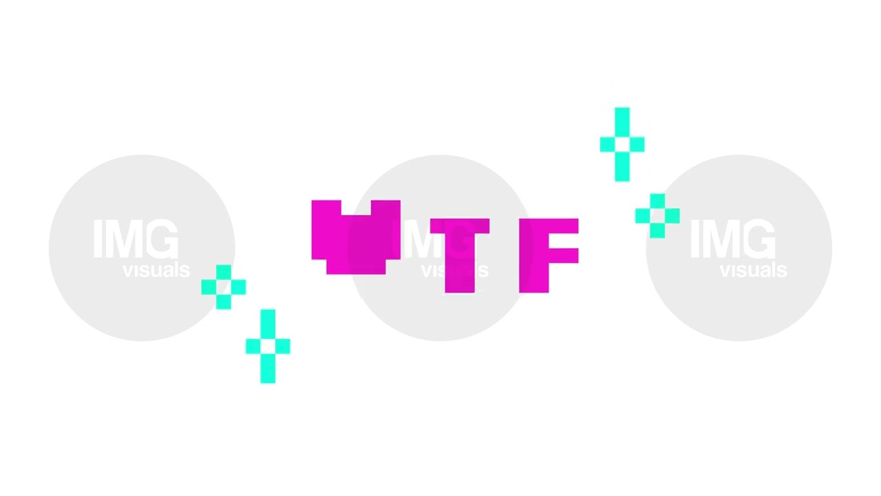 Animated word WTF in pink pixel typography