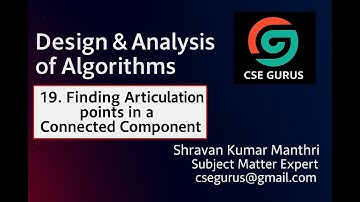 19.  Finding Articulation points in a Connected Component