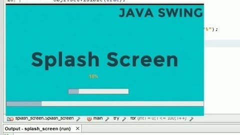 java splash screen using netbeans IDE
