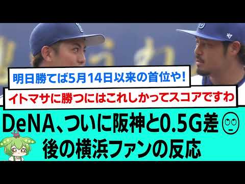 DeNA、ついに阪神と0.5G差🙄後の横浜ファンの反応【プロ野球/なんJ反応まとめ・ 2chスレ・5chスレまとめ/VOICEVOX/横浜DeNAベイスターズ/東克樹/2023年6月24日】